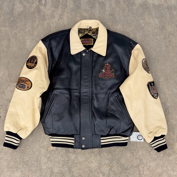 Anheuser-Busch Other - VTG Excelled Anheuser Busch Budweiser Leather Bomber Jacket Embroidered Men's L